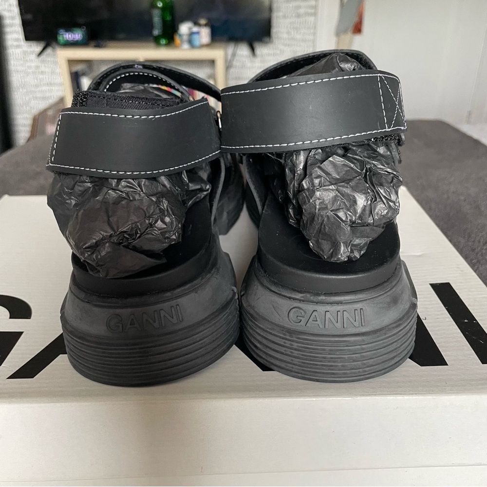 NWT GANNI CHUNKY RUBBER SOLE SANDAL W/VELCRO SIZE 40 - Picture 5 of 8
